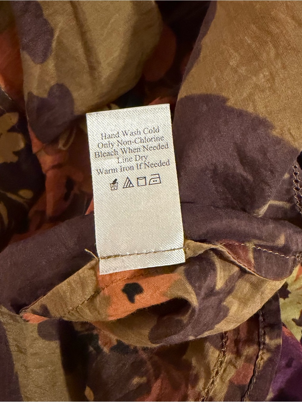 Coldwater Creek Cotton and Silk Blend Earth Tone Floral Button Up Tunic Women XL - Picture 12 of 13